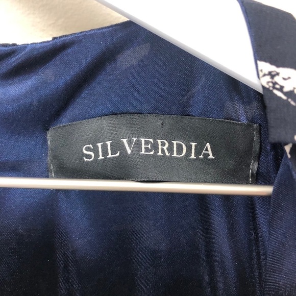 Silverdia navy‎ blue patterned dress - Picture 6 of 7